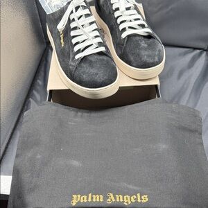 Palm Angels New size 12 Black and Gold suede
